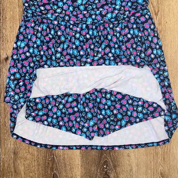 EUC Lilly Pulitzer Parigi Knit Skort Romper Seabreeze Blue Low Tide Navy Spotted - Picture 13 of 16